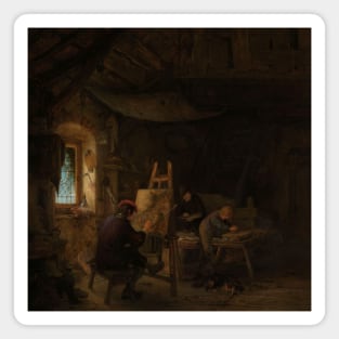 Painting Studio by Adriaen van Ostade Magnet